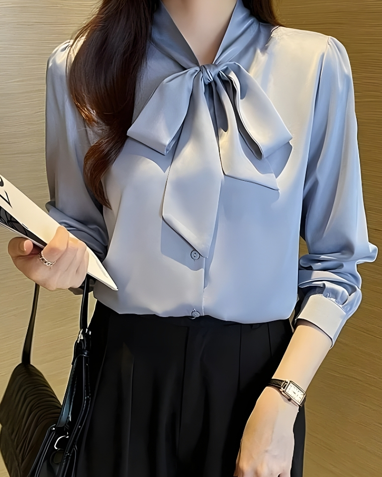 Chemise élégante en mousseline style coréen automne