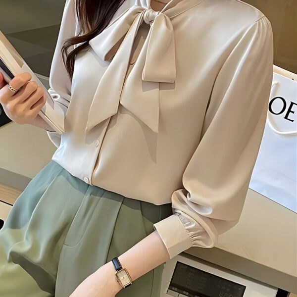 Chemise élégante en mousseline style coréen automne