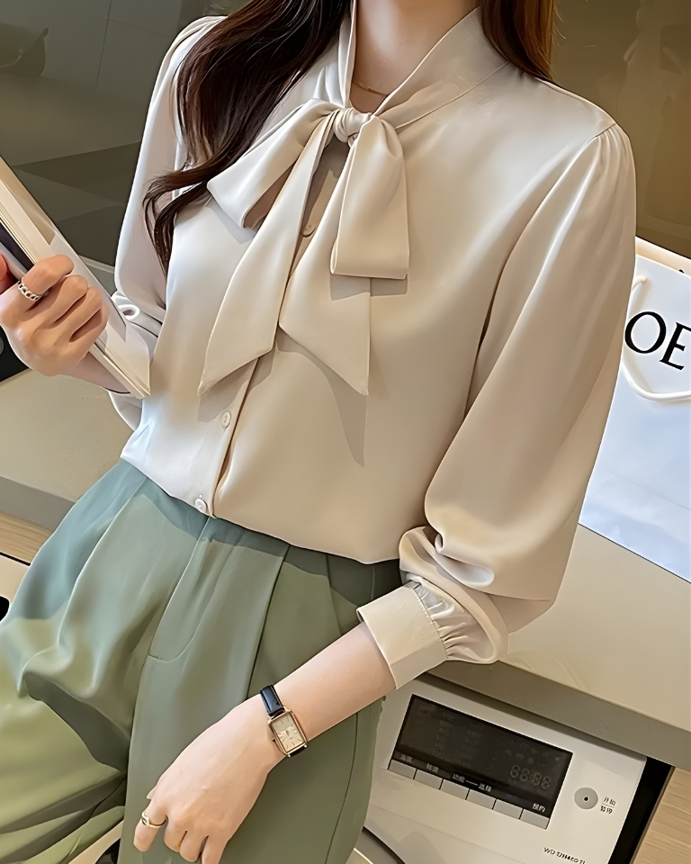 Chemise élégante en mousseline style coréen automne