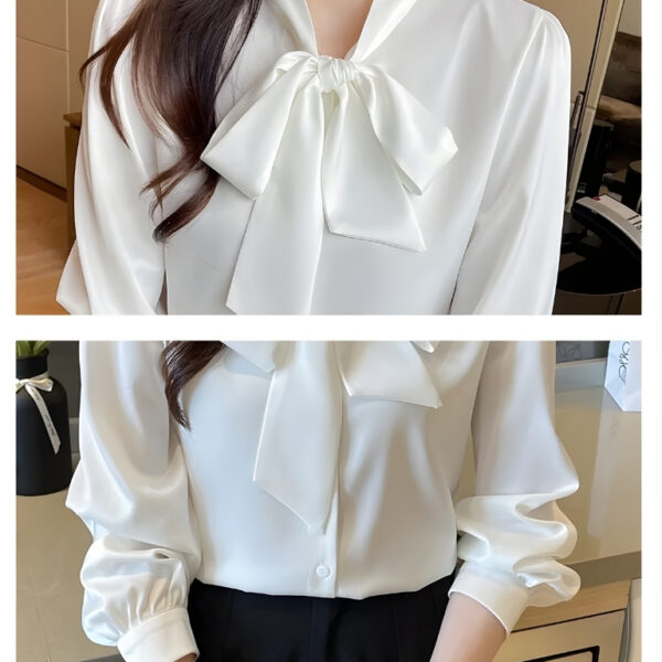 Chemise élégante en mousseline style coréen automne