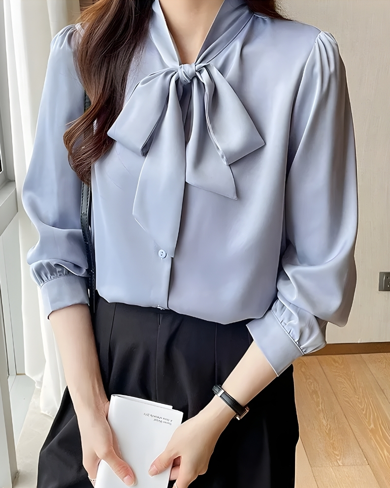 Chemise élégante en mousseline style coréen automne