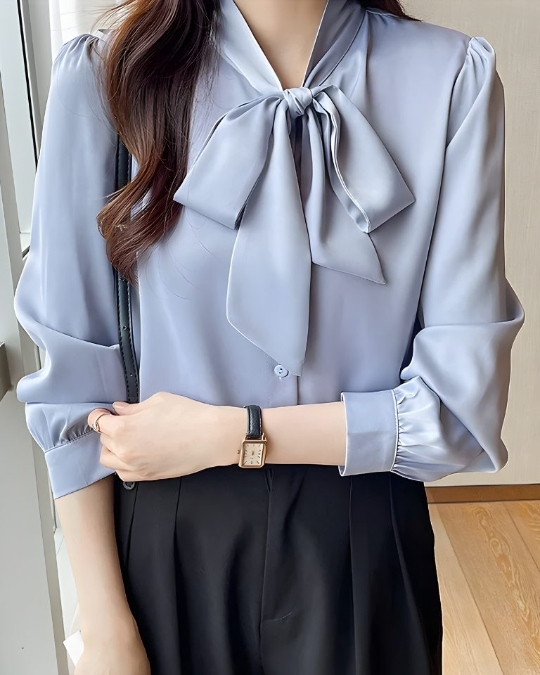 Chemise élégante en mousseline style coréen automne