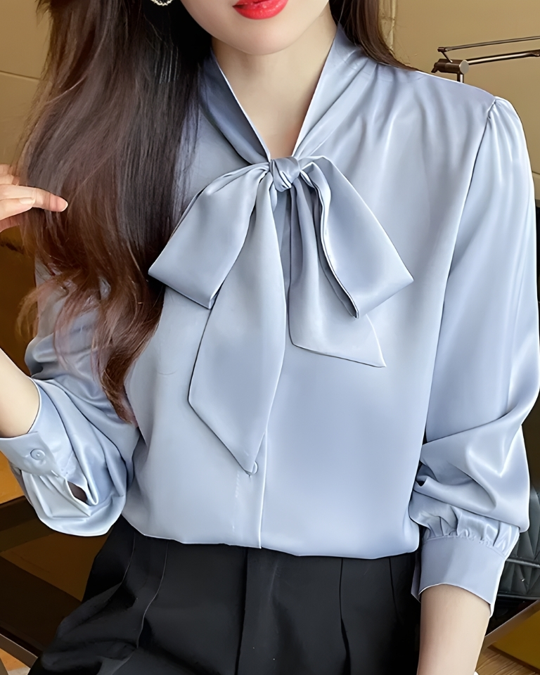 Chemise élégante en mousseline style coréen automne