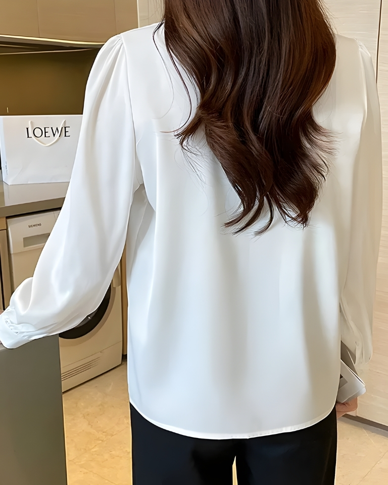 Chemise élégante en mousseline style coréen automne