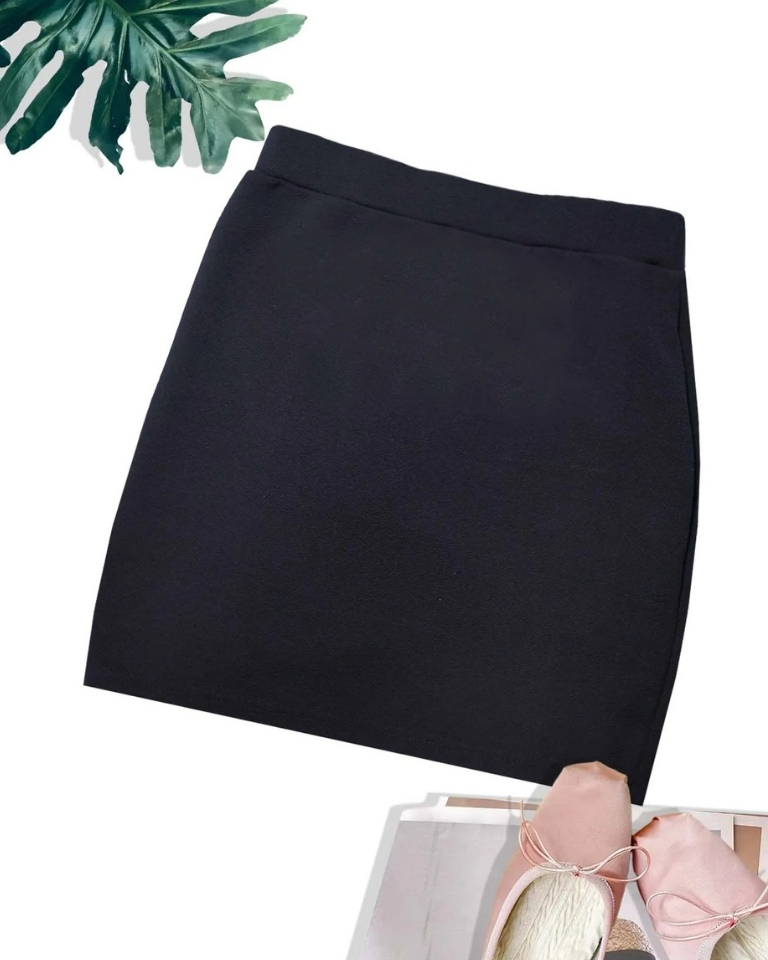 Mini jupe noire fendue sexy taille haute streetwear