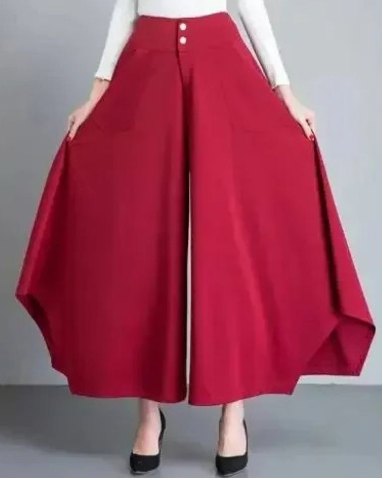 Pantalon drapé taille haute coupe ample coréen